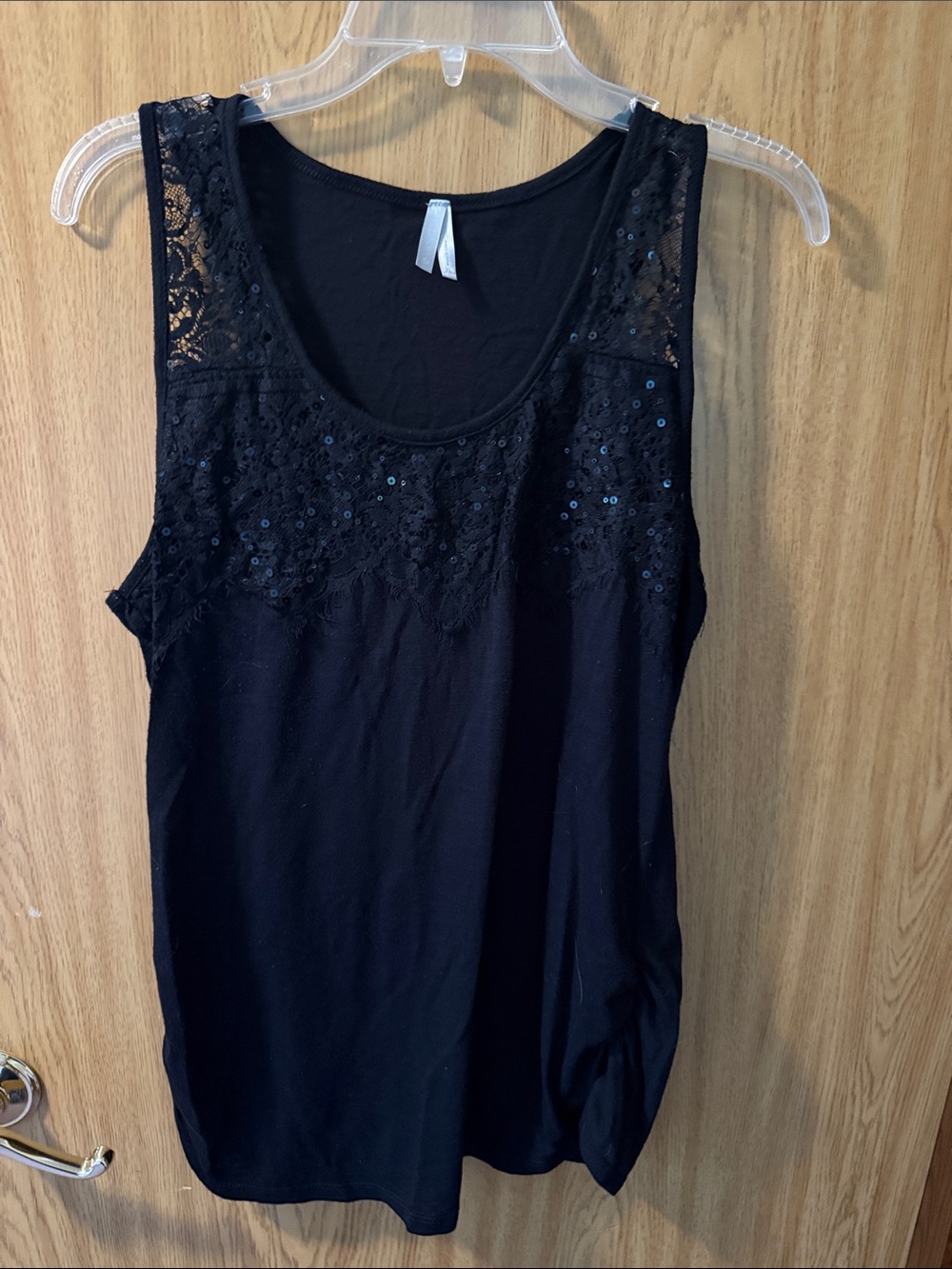 Vanity Black Lace & Sequin Tank